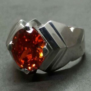 Red Lab Zircon Sterling Silver 925 Men’s Ring