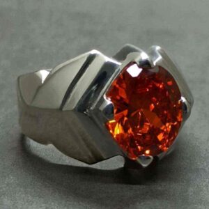 Red Lab Zircon Sterling Silver 925 Men’s Ring