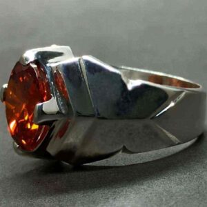Red Lab Zircon Sterling Silver 925 Men’s Ring
