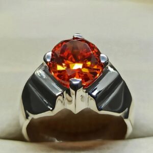 Red Lab Zircon Sterling Silver 925 Men’s Ring