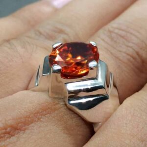 Red Lab Zircon Sterling Silver 925 Men’s Ring