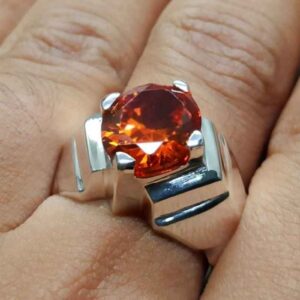 Red Lab Zircon Sterling Silver 925 Men’s Ring
