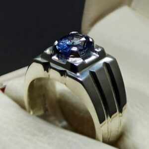 Natural Ceylon Blue Sapphire Men’s Ring