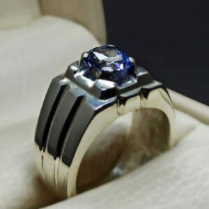 Natural Ceylon Blue Sapphire Men’s Ring