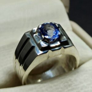 Natural Ceylon Blue Sapphire Men’s Ring