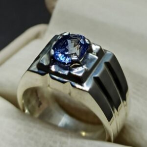 Natural Ceylon Blue Sapphire Men’s Ring