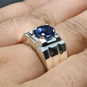 Natural Ceylon Blue Sapphire Men’s Ring
