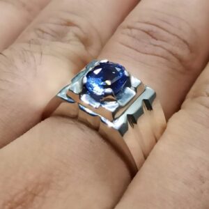 Natural Ceylon Blue Sapphire Men’s Ring