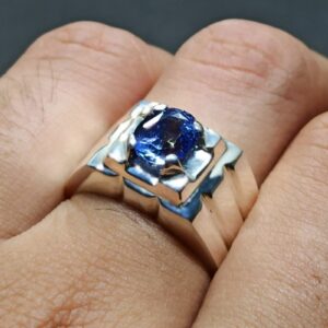 Natural Ceylon Blue Sapphire Men’s Ring