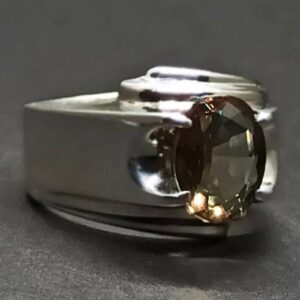 Handmade 3 carat oval cut Alexandrite men’s plain ring in Sterling Silver 925 with 14k and 18k gold options, featuring a lab-created color-changing gemstone