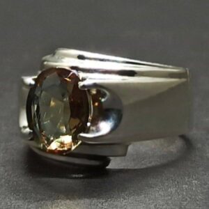 Handmade 3 carat oval cut Alexandrite men’s plain ring in Sterling Silver 925 with 14k and 18k gold options, featuring a lab-created color-changing gemstone