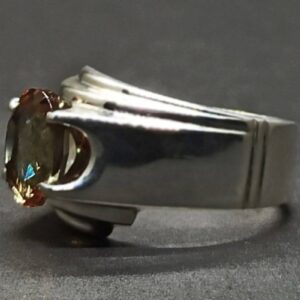 Handmade 3 carat oval cut Alexandrite men’s plain ring in Sterling Silver 925 with 14k and 18k gold options, featuring a lab-created color-changing gemstone