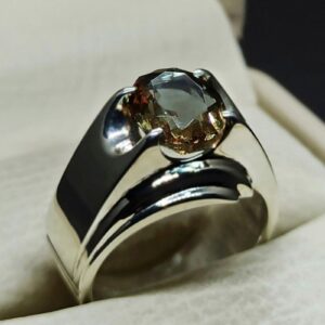 Handmade 3 carat oval cut Alexandrite men’s plain ring in Sterling Silver 925 with 14k and 18k gold options, featuring a lab-created color-changing gemstone
