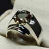 Handmade 3 carat oval cut Alexandrite men’s plain ring in Sterling Silver 925 with 14k and 18k gold options, featuring a lab-created color-changing gemstone