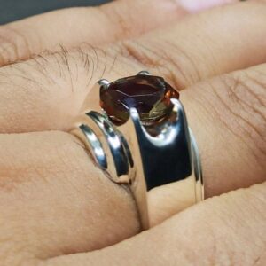 Handmade 3 carat oval cut Alexandrite men’s plain ring in Sterling Silver 925 with 14k and 18k gold options, featuring a lab-created color-changing gemstone