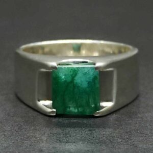 Emerald Cut Panjsher Emerald Men’s Ring
