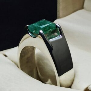 Emerald Cut Panjsher Emerald Men’s Ring