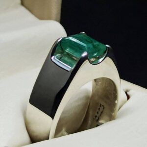 Emerald Cut Panjsher Emerald Men’s Ring