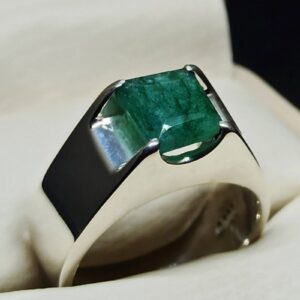 Emerald Cut Panjsher Emerald Men’s Ring