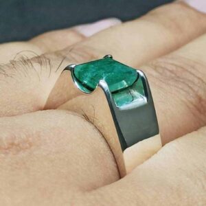 Emerald Cut Panjsher Emerald Men’s Ring