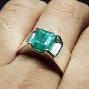 Emerald Cut Panjsher Emerald Men’s Ring