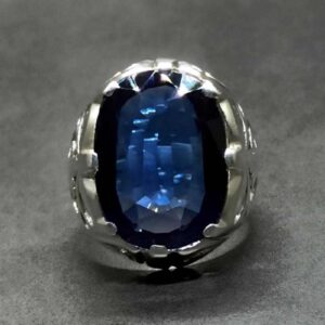 Blue Topaz Sterling Silver Men’s Ring