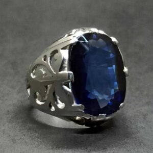 Blue Topaz Sterling Silver Men’s Ring