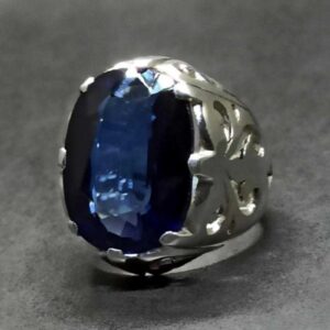 Blue Topaz Sterling Silver Men’s Ring