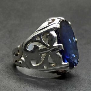 Blue Topaz Sterling Silver Men’s Ring