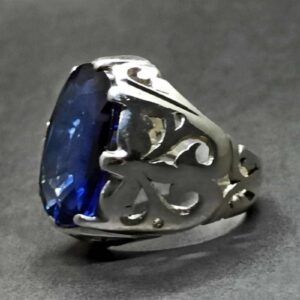 Blue Topaz Sterling Silver Men’s Ring
