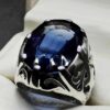 Blue Topaz Sterling Silver Men’s Ring