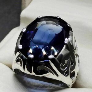 Blue Topaz Sterling Silver Men’s Ring
