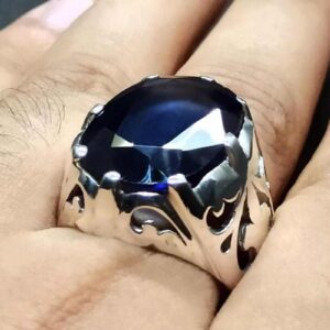 Blue Topaz Sterling Silver Men’s Ring