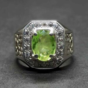 4 Carat Egyptian Peridot Mens Ring