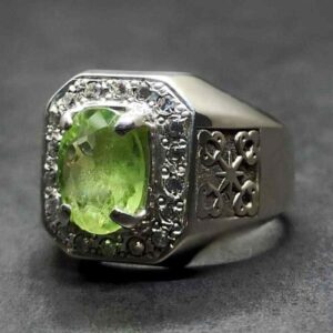 4 Carat Egyptian Peridot Mens Ring