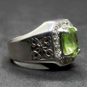 4 Carat Egyptian Peridot Mens Ring