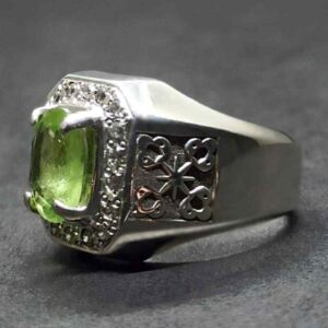4 Carat Egyptian Peridot Mens Ring