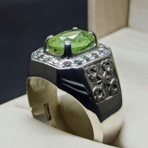4 Carat Egyptian Peridot Mens Ring
