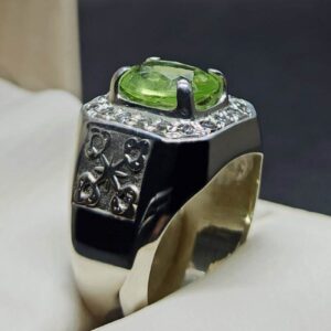 4 Carat Egyptian Peridot Mens Ring