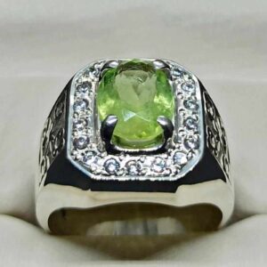 4 Carat Egyptian Peridot Mens Ring