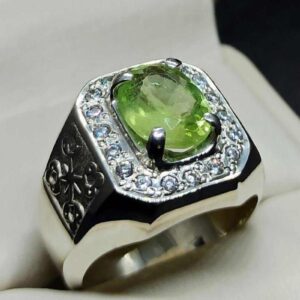 4 Carat Egyptian Peridot Mens Ring