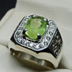 4 Carat Egyptian Peridot Mens Ring