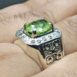 4 Carat Egyptian Peridot Mens Ring