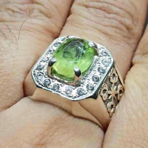 4 Carat Egyptian Peridot Mens Ring
