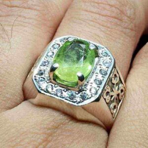 4 Carat Egyptian Peridot Mens Ring