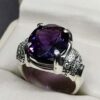 Round Cut 10 Carat Amethyst Women’s Ring