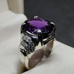 Round Cut 10 Carat Amethyst Women’s Ring
