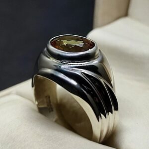 Handmade 3 carat oval cut Alexandrite men’s ring in Sterling Silver 925 with 14k and 18k gold options, featuring a lab-created color-changing gemstone