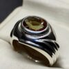 Handmade 3 carat oval cut Alexandrite men’s ring in Sterling Silver 925 with 14k and 18k gold options, featuring a lab-created color-changing gemstone