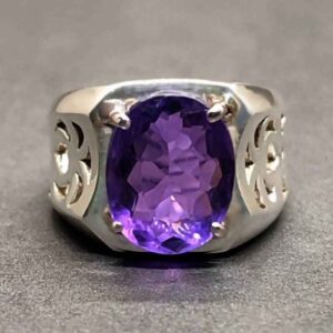 Oval Cut 13 Carat Amethyst Men’s Ring